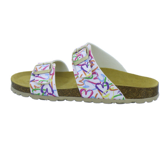 Longo Pantoletten Damen Tieffußbett-bis30mm Multi