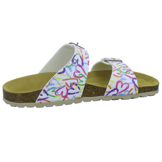 Longo Pantoletten Damen Tieffußbett-bis30mm Multi