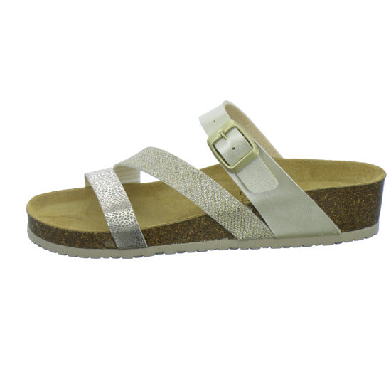 Longo Pantoletten Damen Tieffußbett-ab30mm Gold