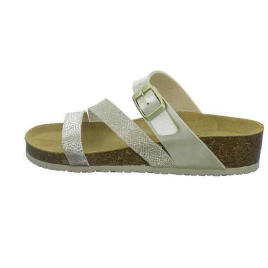 Longo Pantoletten Damen Tieffußbett-ab30mm Gold