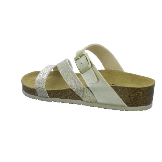 Longo Pantoletten Damen Tieffußbett-ab30mm Gold