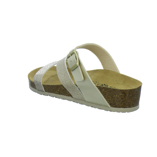 Longo Pantoletten Damen Tieffußbett-ab30mm Gold
