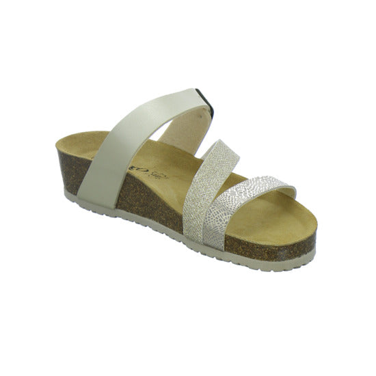 Longo Pantoletten Damen Tieffußbett-ab30mm Gold