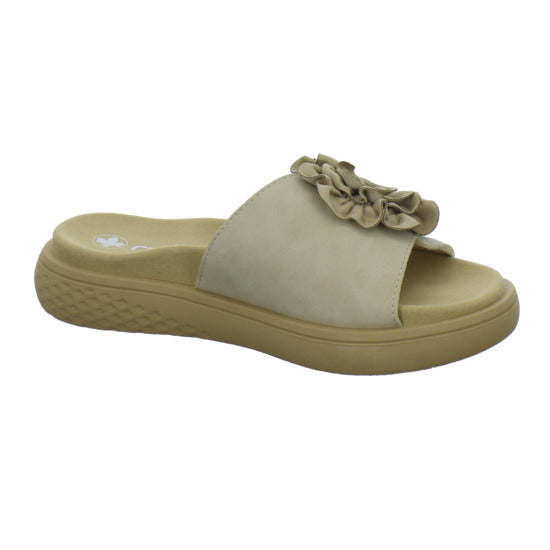Rieker Pantoletten Beige - 360° Ansicht