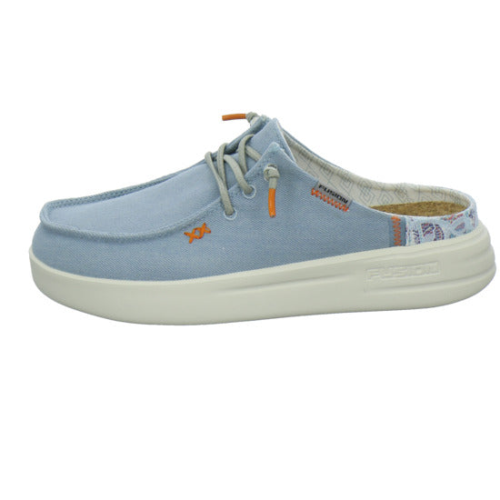 Fusion Pantoletten Hellblau