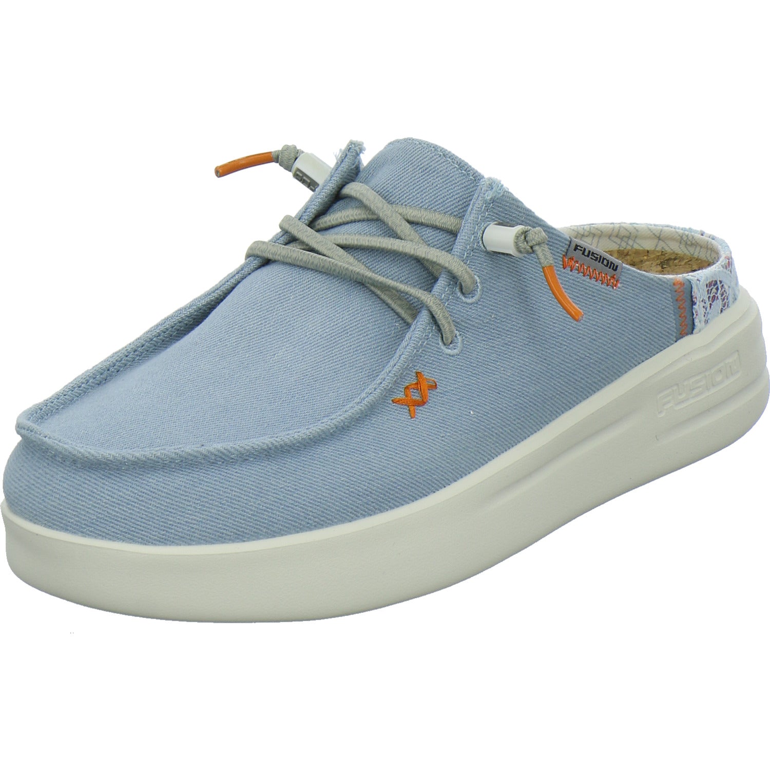 Fusion Pantoletten Hellblau