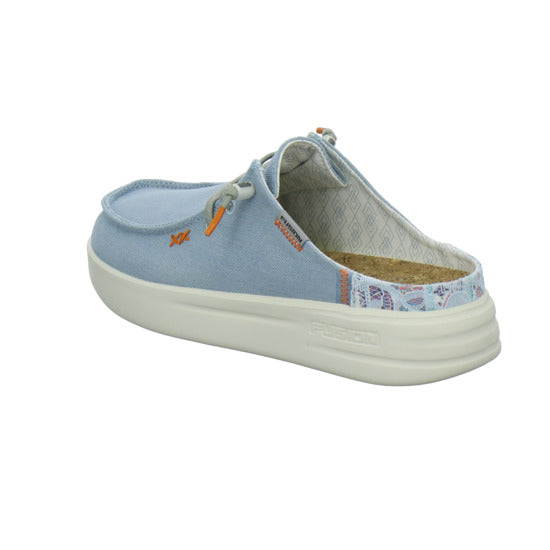 Fusion Pantoletten Hellblau