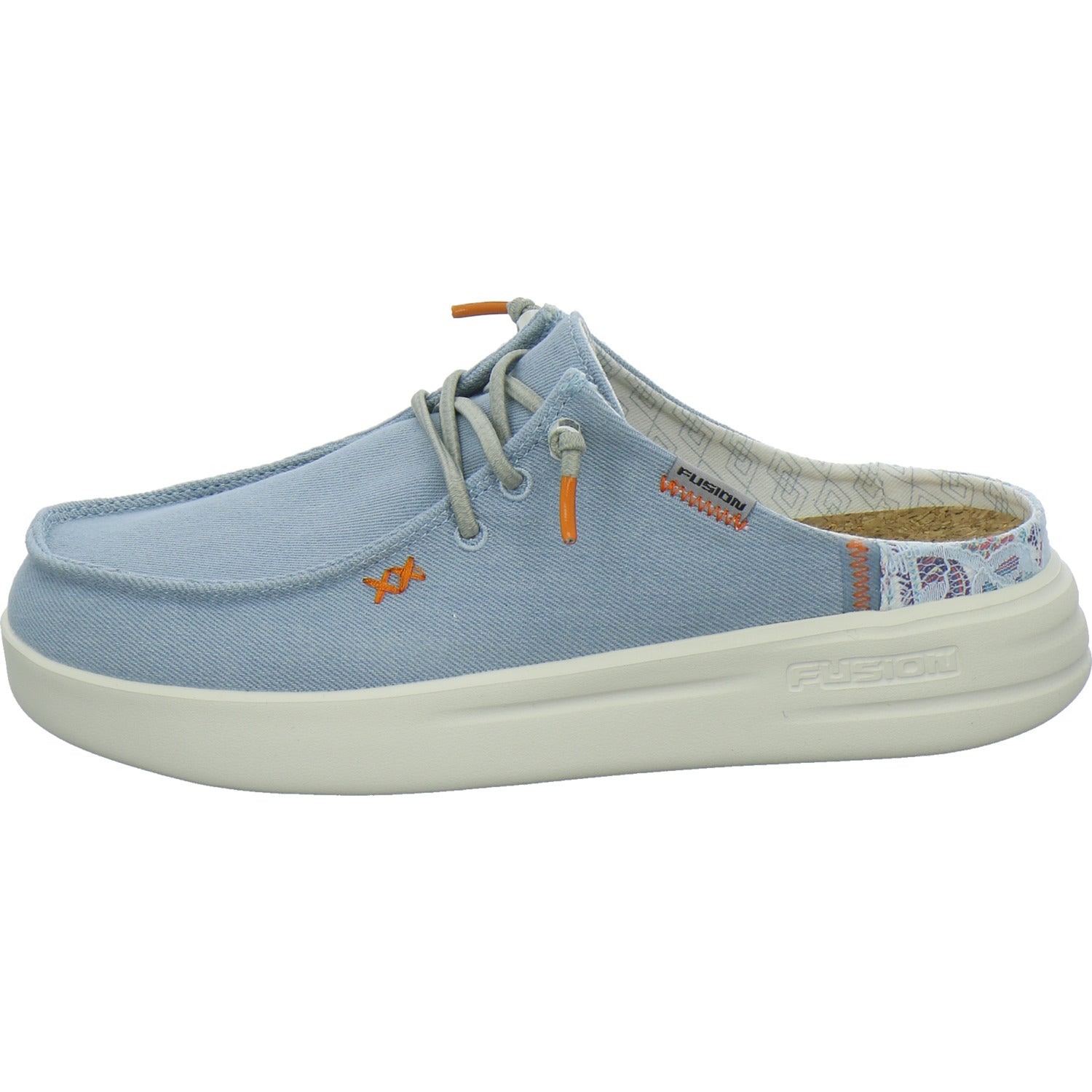 Fusion Pantoletten Hellblau