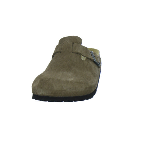 Birkenstock Pantoletten Damen Boston Velour Hellbraun