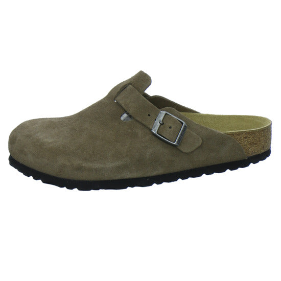Birkenstock Pantoletten Damen Boston Velour Hellbraun