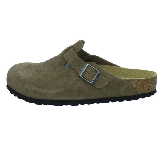 Birkenstock Pantoletten Damen Boston Velour Hellbraun