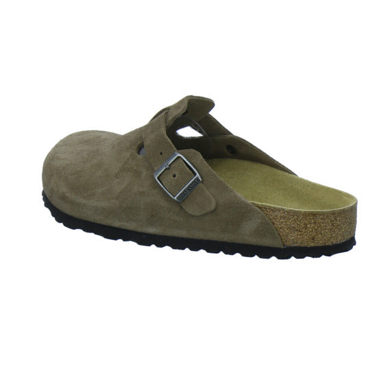 Birkenstock Pantoletten Damen Boston Velour Hellbraun