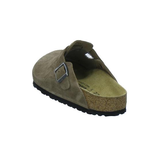 Birkenstock Pantoletten Damen Boston Velour Hellbraun