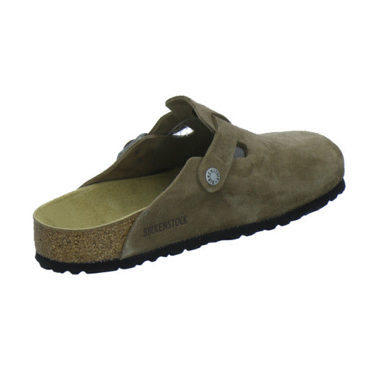 Birkenstock Pantoletten Damen Boston Velour Hellbraun