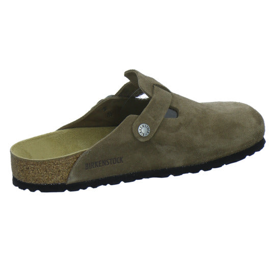 Birkenstock Pantoletten Damen Boston Velour Hellbraun