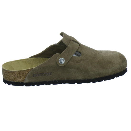 Birkenstock Pantoletten Damen Boston Velour Hellbraun
