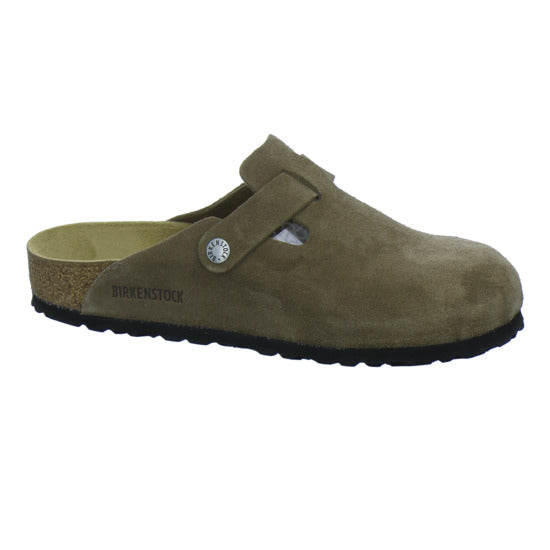 Birkenstock Pantoletten Damen Boston Velour Hellbraun