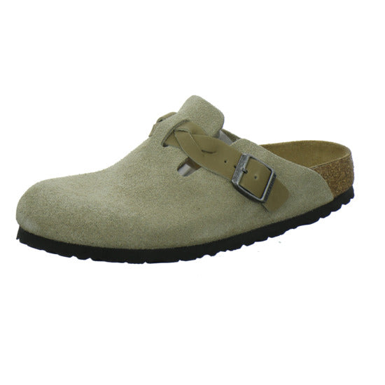 Birkenstock Boston Braided Pantoletten taupe - 360° Ansicht