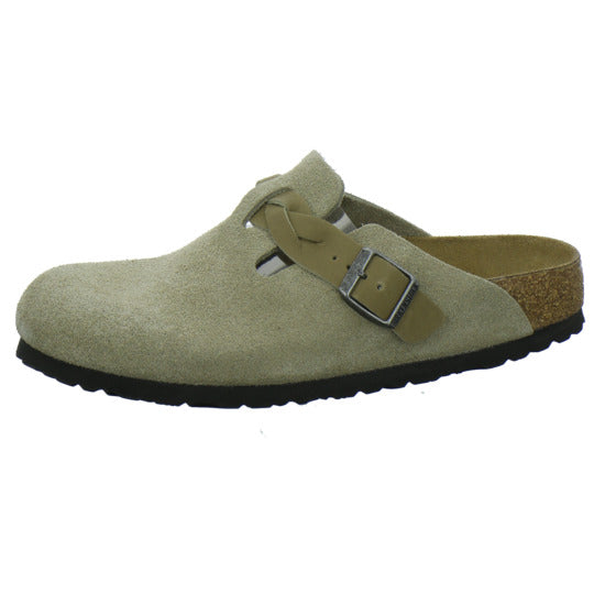 Birkenstock Boston Braided Pantoletten taupe - 360° Ansicht