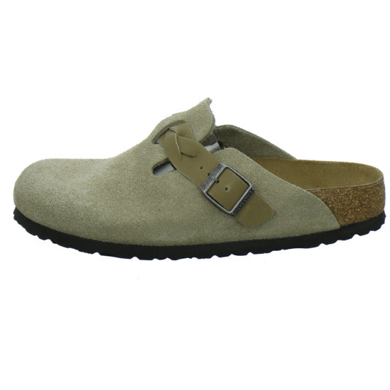 Birkenstock Boston Braided Pantoletten taupe - 360° Ansicht