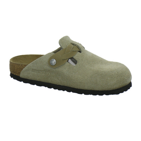 Birkenstock Boston Braided Pantoletten taupe - 360° Ansicht