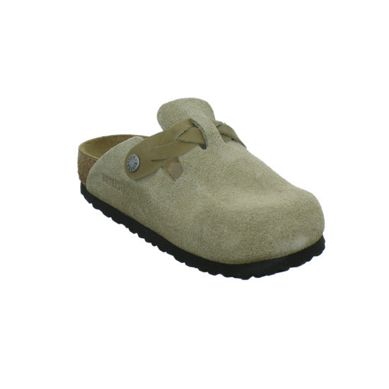 Birkenstock Boston Braided Pantoletten taupe - 360° Ansicht