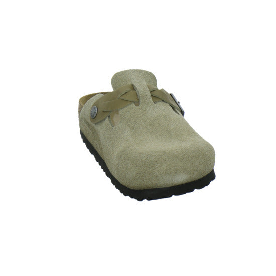Birkenstock Boston Braided Pantoletten taupe - 360° Ansicht