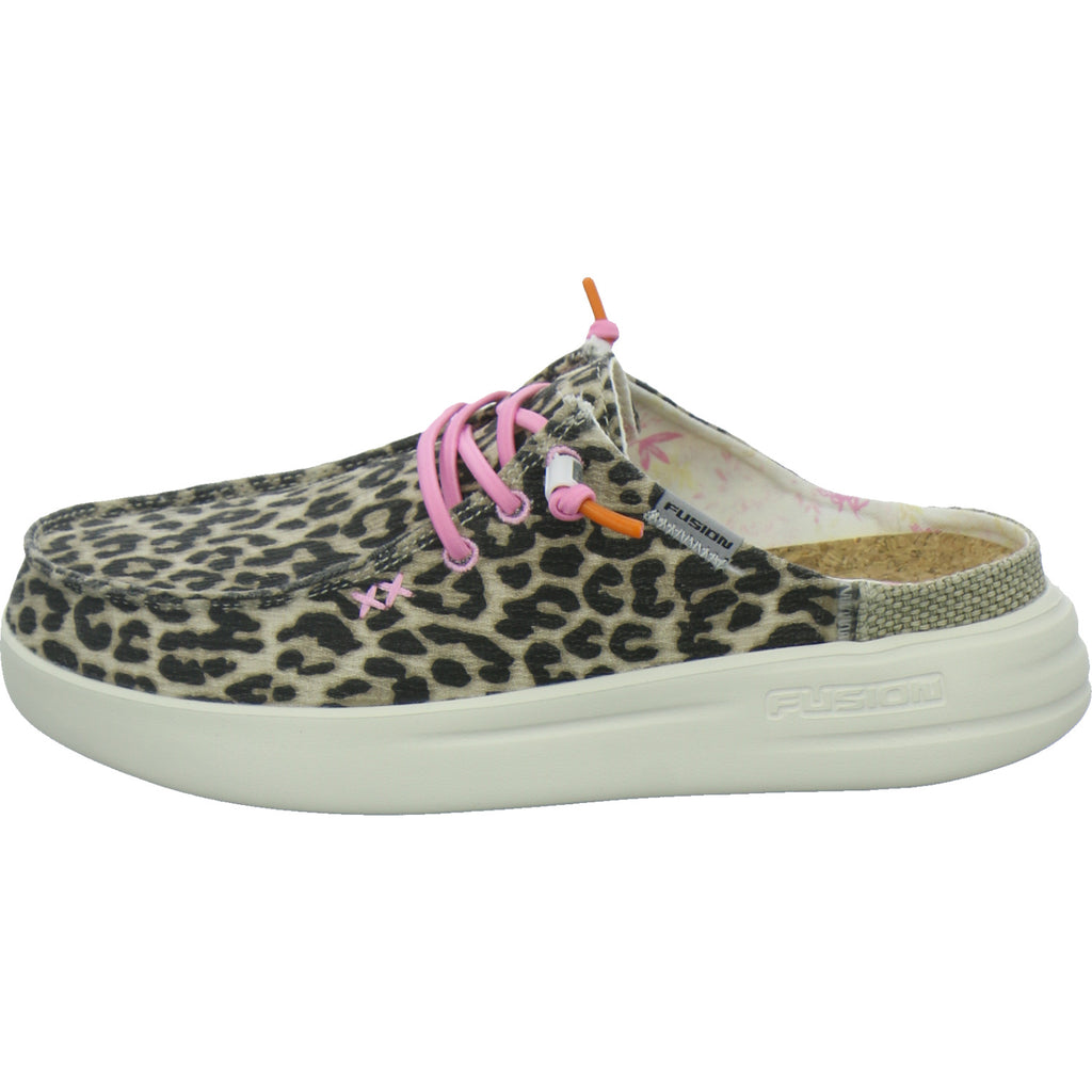 Fusion Pantoletten Damen animal