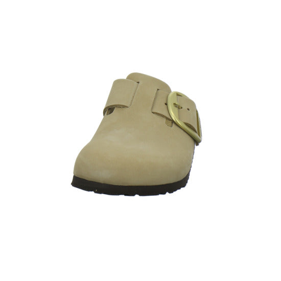 Birkenstock Boston Big Buckle Pantoletten Beige - 360° Ansicht