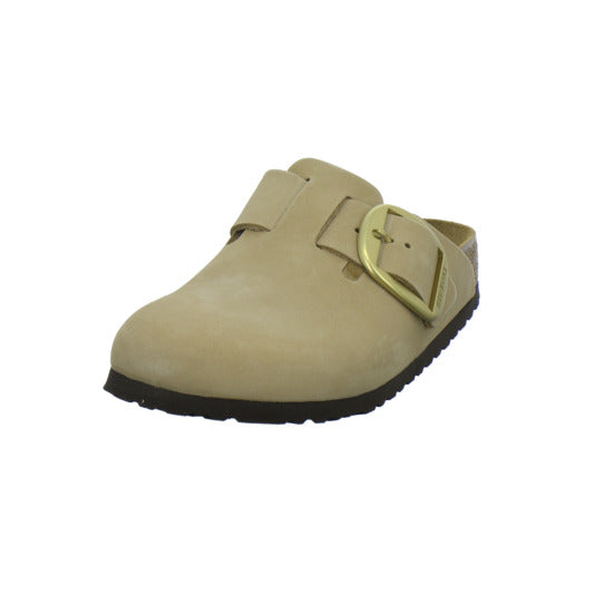 Birkenstock Boston Big Buckle Pantoletten Beige - 360° Ansicht