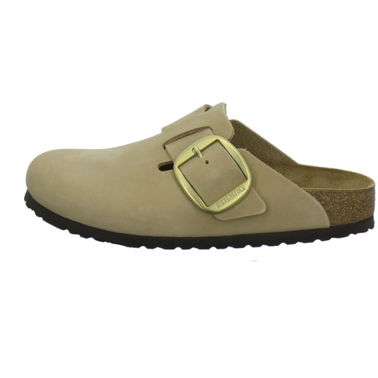 Birkenstock Boston Big Buckle Pantoletten Beige - 360° Ansicht