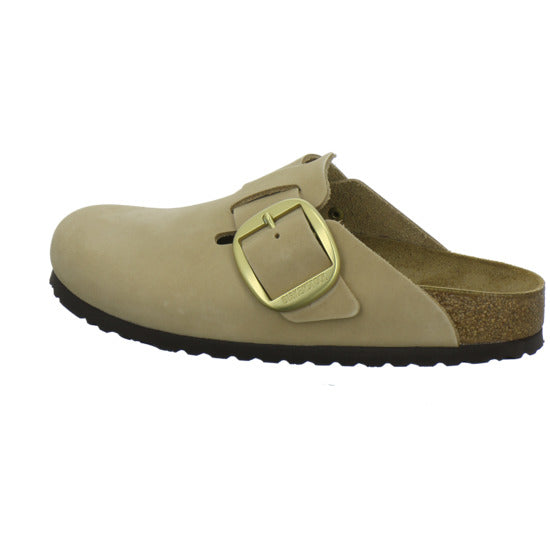 Birkenstock Boston Big Buckle Pantoletten Beige - 360° Ansicht