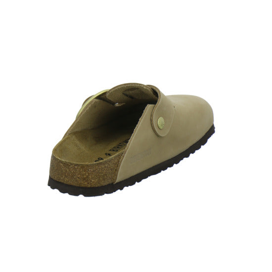 Birkenstock Boston Big Buckle Pantoletten Beige - 360° Ansicht
