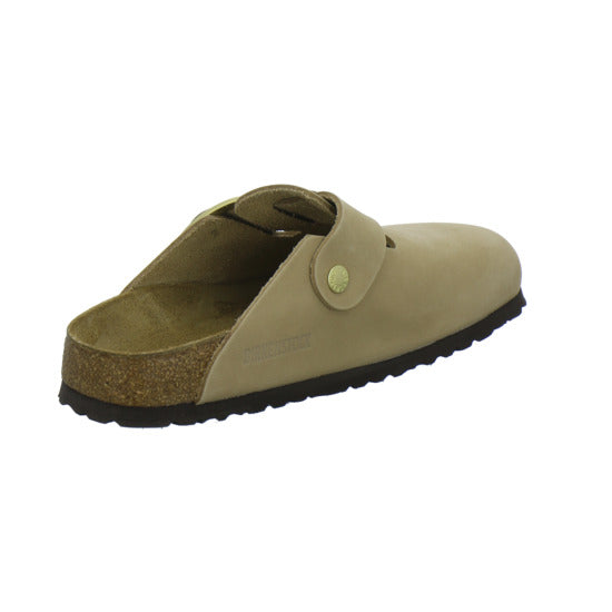 Birkenstock Boston Big Buckle Pantoletten Beige - 360° Ansicht