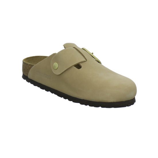 Birkenstock Boston Big Buckle Pantoletten Beige - 360° Ansicht