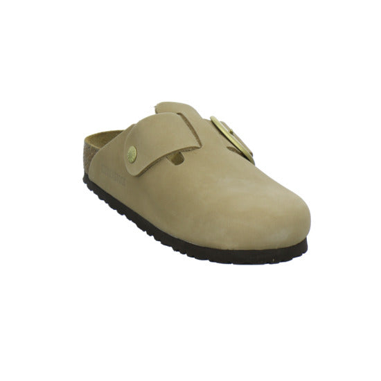 Birkenstock Boston Big Buckle Pantoletten Beige - 360° Ansicht