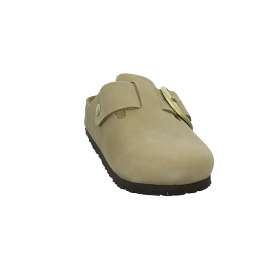 Birkenstock Boston Big Buckle Pantoletten Beige - 360° Ansicht
