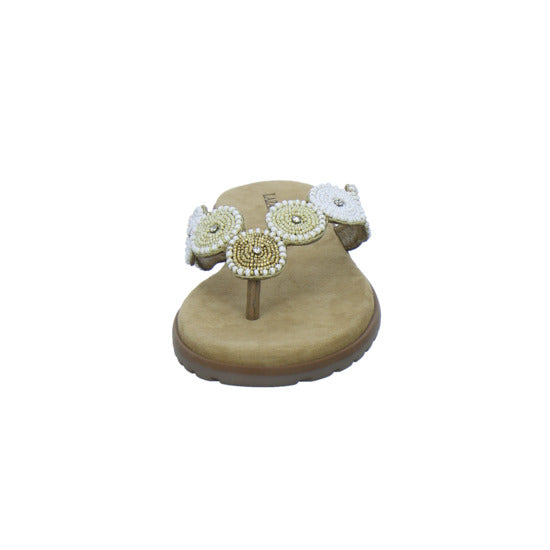 Lazamani Pantoletten Damen Beige-kombi