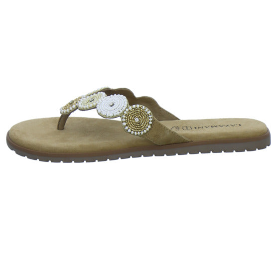 Lazamani Pantoletten Damen Beige-kombi