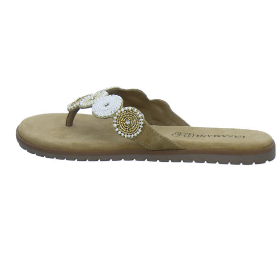Lazamani Pantoletten Damen Beige-kombi