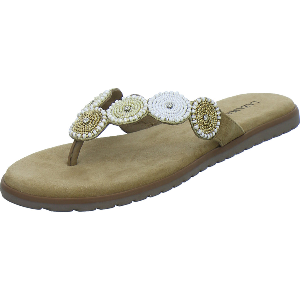 Lazamani Pantoletten Damen Beige-kombi