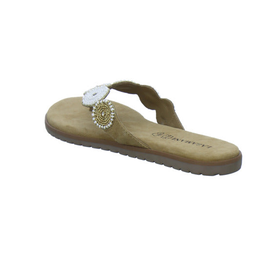 Lazamani Pantoletten Damen Beige-kombi