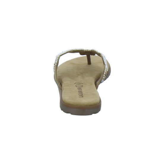 Lazamani Pantoletten Damen Beige-kombi