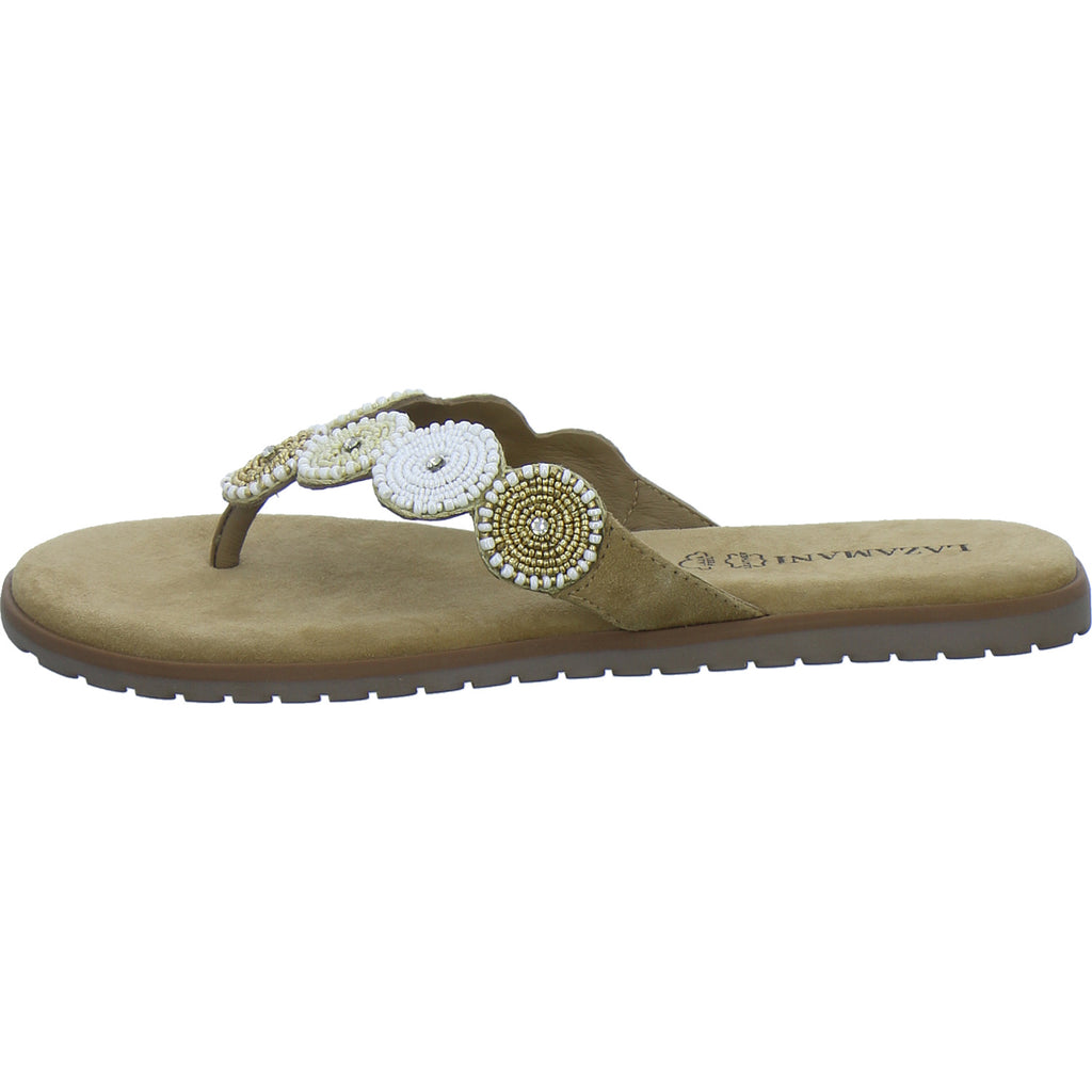 Lazamani Pantoletten Damen Beige-kombi