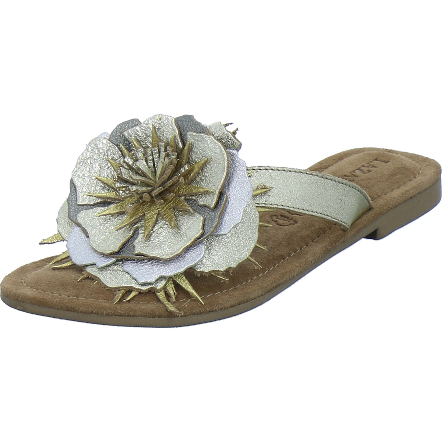 Lazamani Pantoletten Damen Gold