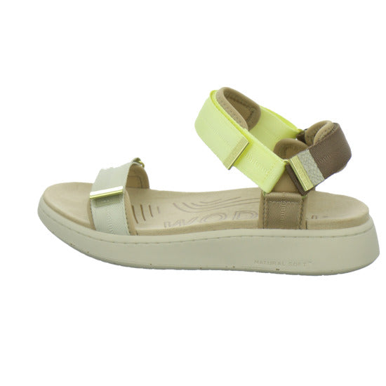 Woden Sandaletten Damen Line Beige-kombi