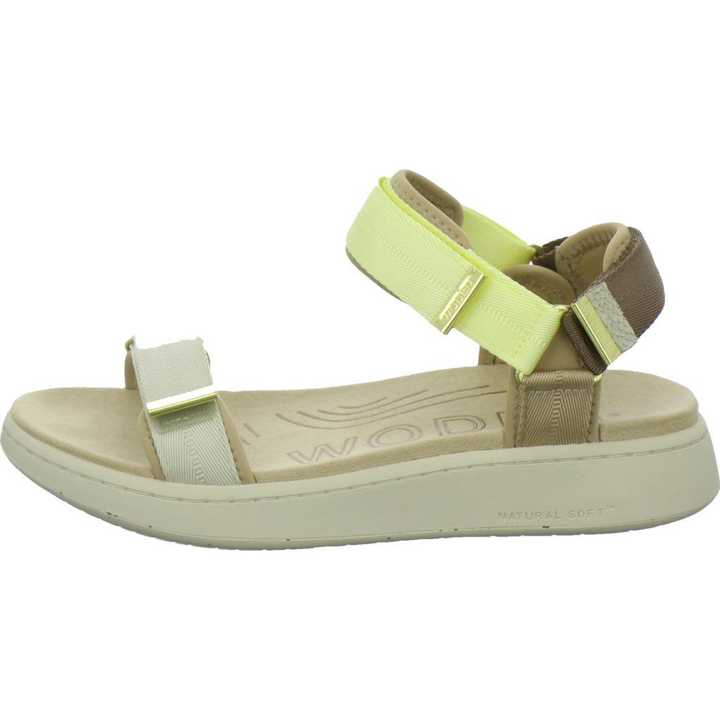 Woden Sandaletten Damen Line Beige-kombi