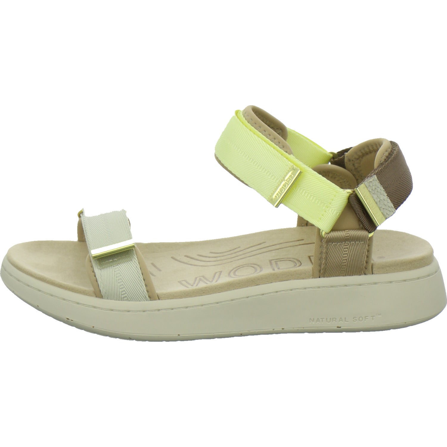 Woden Sandaletten Damen Line Beige-kombi