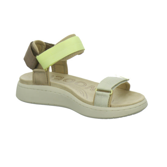 Woden Sandaletten Damen Line Beige-kombi