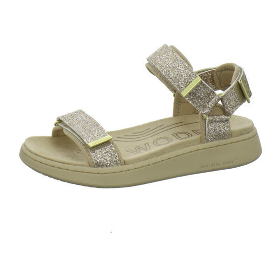 Woden Line Glitter Sandaletten Bronze
